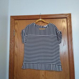 Blouse Brand: Christopher & Banks, Size: L, Color White/Blue